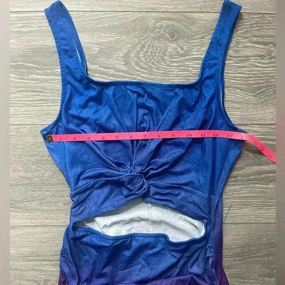 NWOT Pink Purple Blue Cut Out Ombre Bodycon Dress Size M - Picture 5 of 7